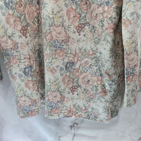 Vintage Blazer Womens 1X Pink Floral 1 Button Cottagecore Tea Garden 90s 80s - Picture 7 of 12